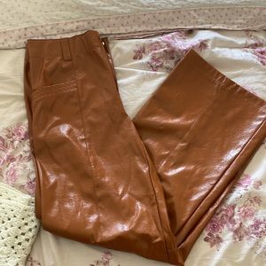 Free People, never worn wide legged leather pants! Size 6!